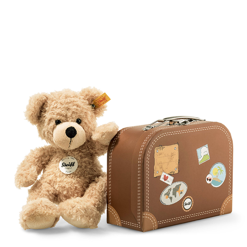 德国steiff毛绒玩具fynn泰迪熊配手提箱 28cm 4001505111471