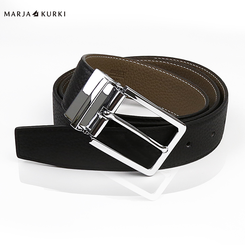 古琦(marja kurki)头层皮腰带男士商务皮带7ff900597 棕色